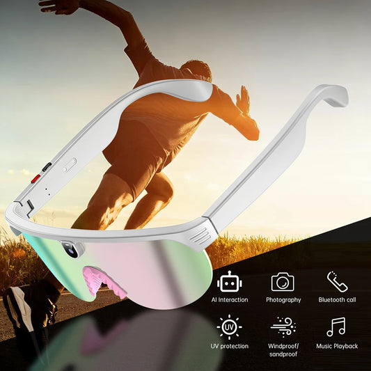 Gafas Inteligentes 4K para Deporte – Graba, Escucha Música y Responde Llamadas sin Detenerte